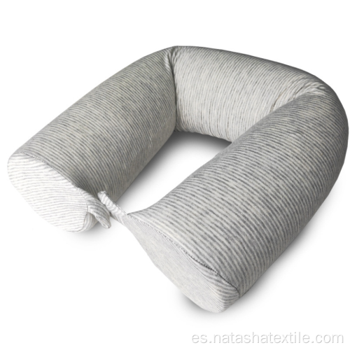 Almohada en forma de U deformada de espuma viscoelástica flexible cilíndrica